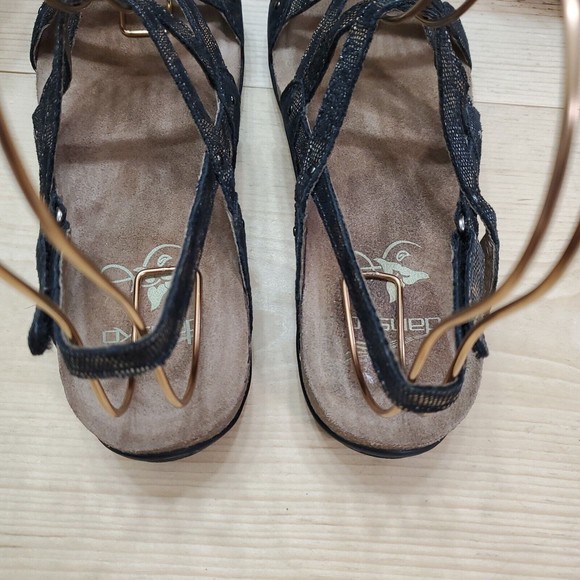 Dansko Jovie Slingback Coffee Swirl Sandals Snake Cork Sole Leather Women 8.5-9 - Picture 10 of 13